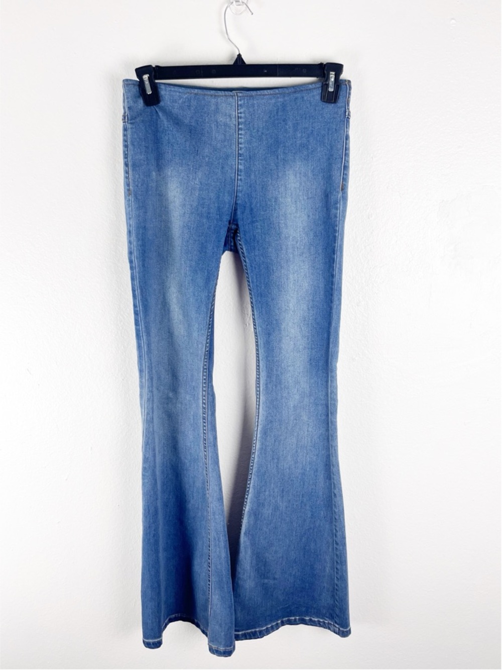 FREE PEOPLE We The Free Penny Pull-On Flare Legs Distressed Jeans, Size 27